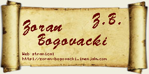 Zoran Bogovački vizit kartica